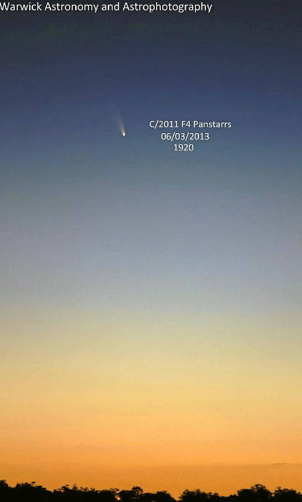 The comet C/2011 F4 Panstarrs.